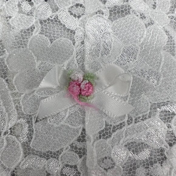 Vintage White Lace Trim Camisole Tank Top USA 1980s Romantic Undershirt Retro - Picture 5 of 6